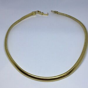 Gold Cosmetic Omega Choker Necklace Sleek Minimalist Design